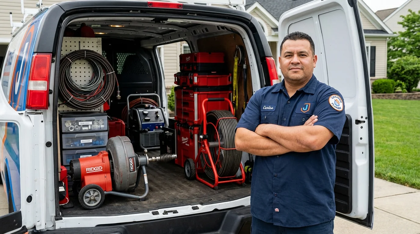 Professional drain cleaning equipment and Johns Plumbing LLC plumber in Sewickley