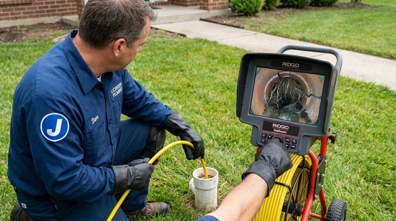 Sewer camera inspection being performed by Johns Plumbing LLC in Sewickley